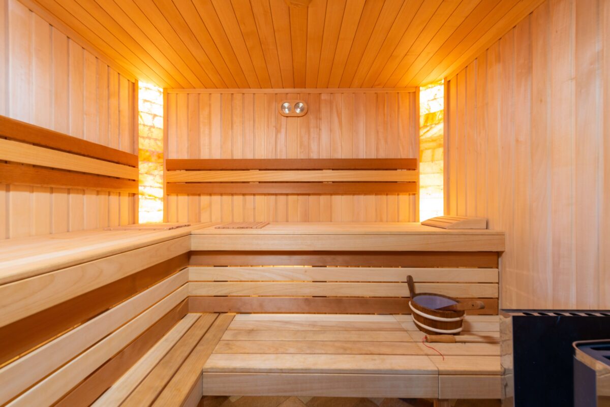 wooden sauna interior